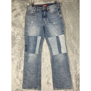 Lucky Brand Legend Boyfriend Mid Rise Flare Patchwork Jeans Blue 2/26R 80318